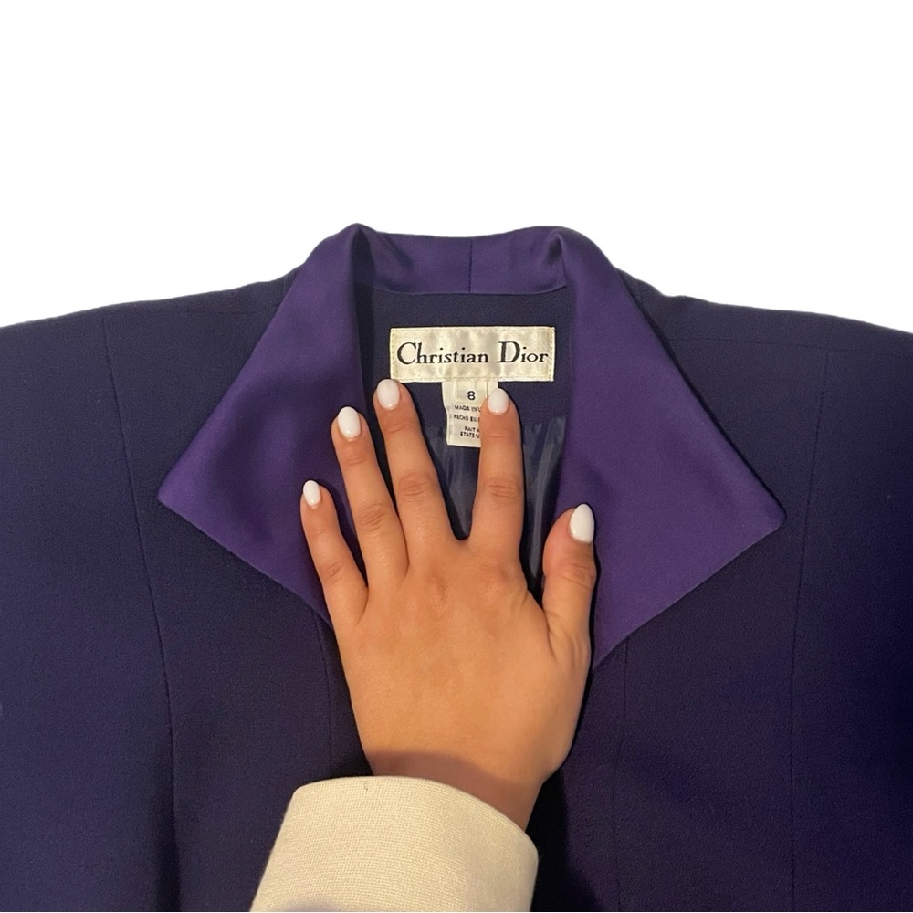Vintage Christian Dior Wool Skirt Suit – Size 8 – Aubergine Purple